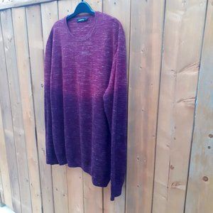 Italian Fine Merino Linen blend Ombre Knit Sweater Bugatchi Made in Italy Men, L